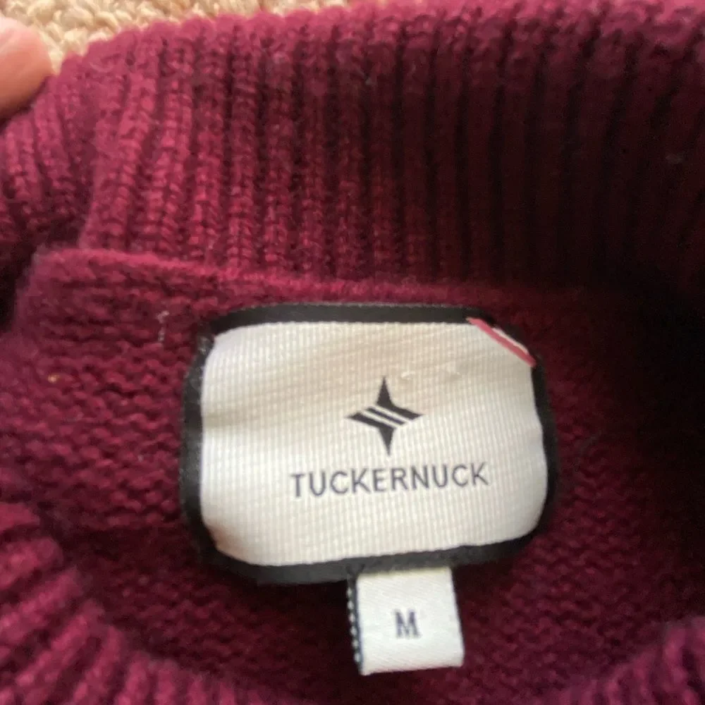 Tuckernuck Maroon Larsen Sweater Maroon Pink Medium Burgundy Bell Flowy - Picture 7 of 11